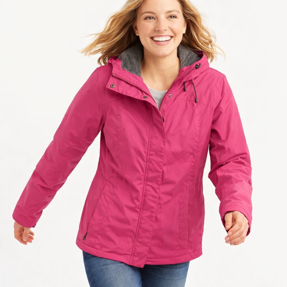 L.L. Bean Solid Pink Magenta Fleece Lined Winter Warmer Jacket Size S Rack 1 - Picture 1 of 6